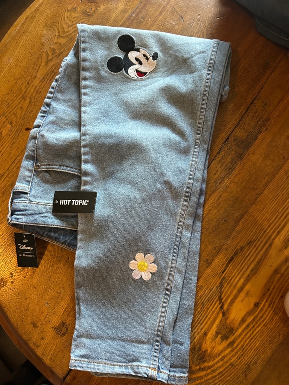 Disney Light Blue Mom Jeans  Mickey and Minnie - Picture 3 of 9